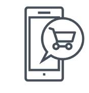 Mobile phone and shopping icon 