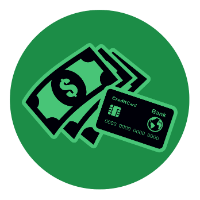 Dollars and credit card icon