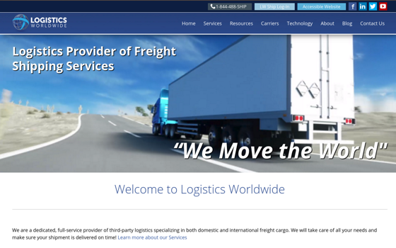 Goes to LogisticsWorldwide.com website. Opens new window.